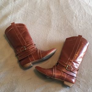 Gianni Bini Leather Western Boots